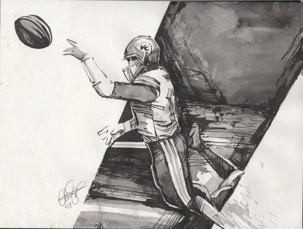 CS010: Patrick Mahomes Ink + Brush 1 of 1 (Framed After Purchase)