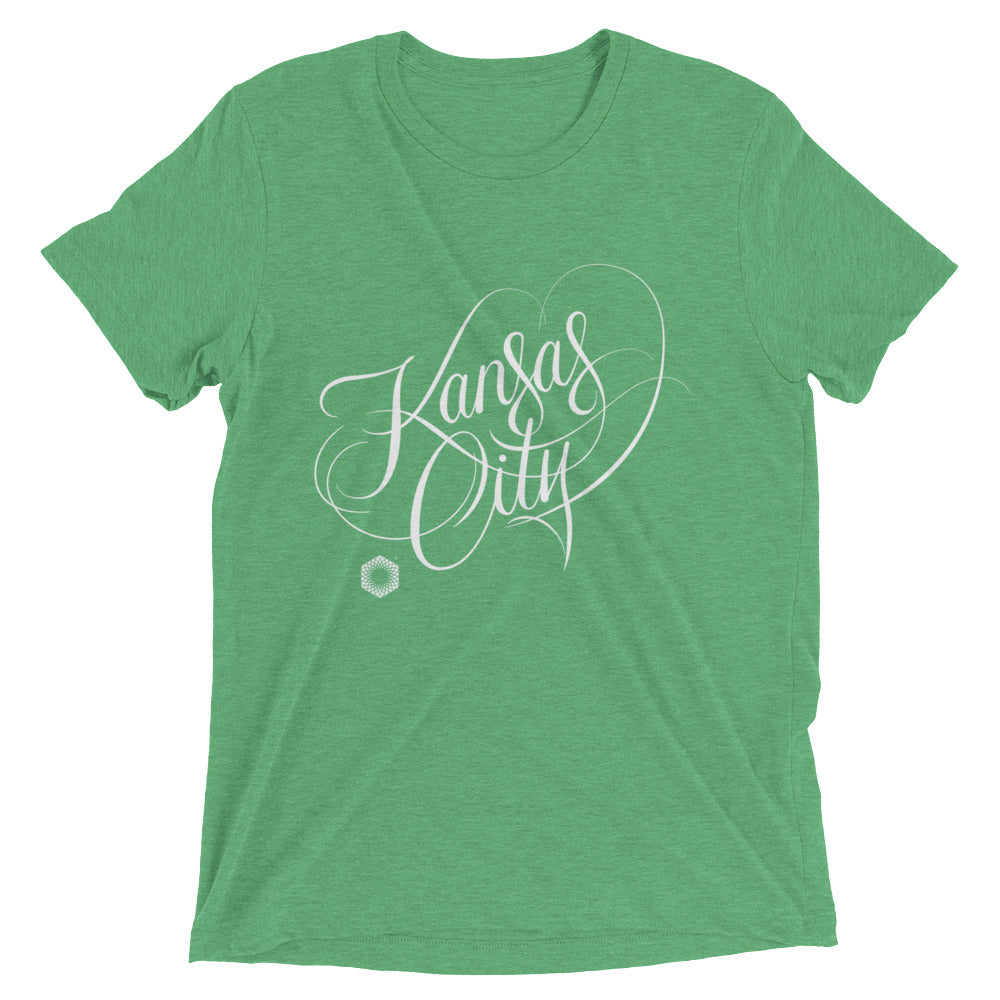 Kansas City Script: Mens Tri-Blend Short Sleeve T-shirt