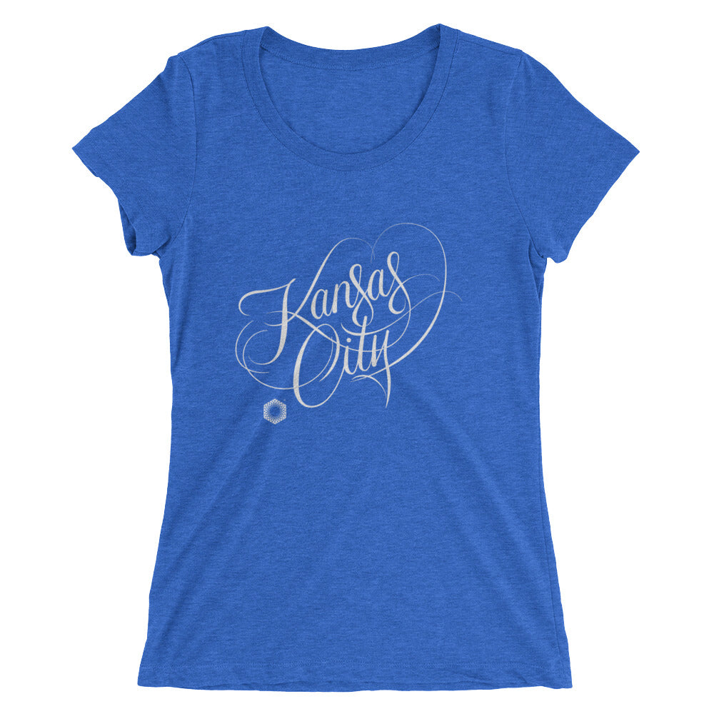 Kansas City Script: Ladies Tri-Blend Short Sleeve T-shirt