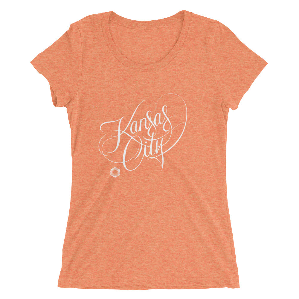 Kansas City Script: Ladies Tri-Blend Short Sleeve T-shirt