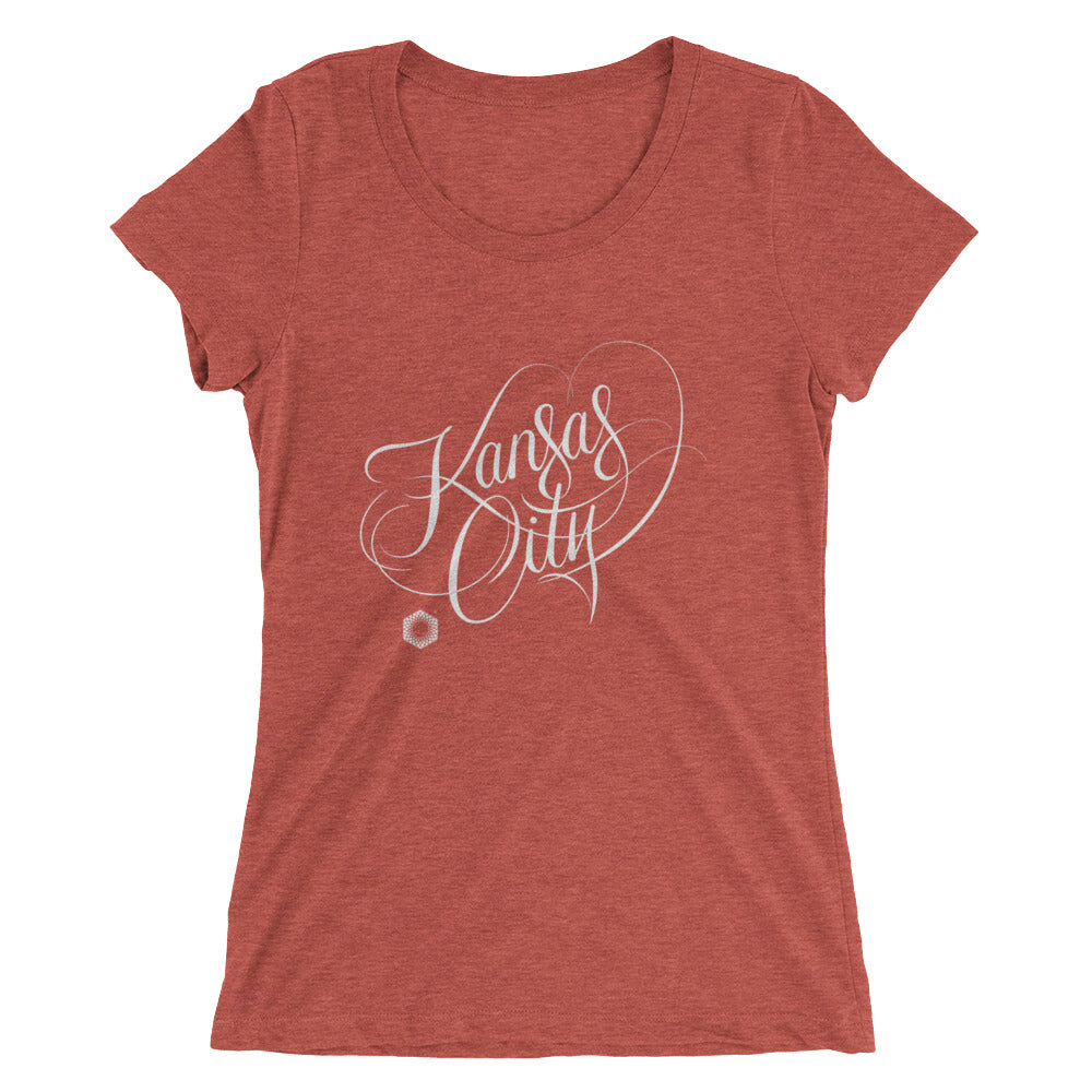 Kansas City Script: Ladies Tri-Blend Short Sleeve T-shirt