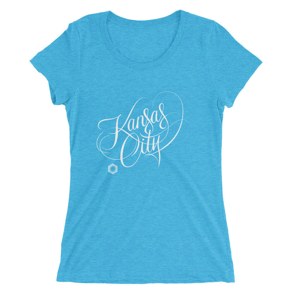Kansas City Script: Ladies Tri-Blend Short Sleeve T-shirt