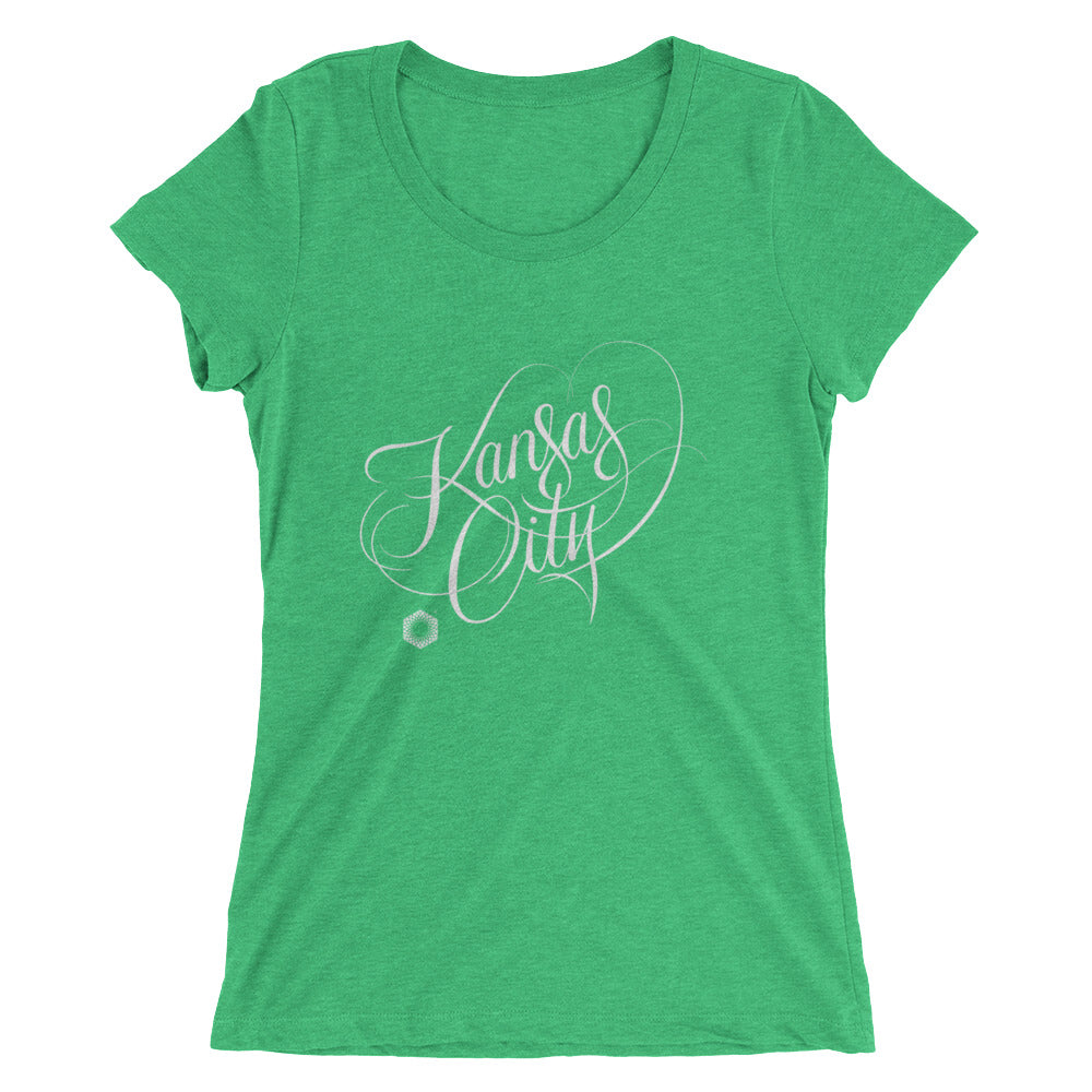 Kansas City Script: Ladies Tri-Blend Short Sleeve T-shirt