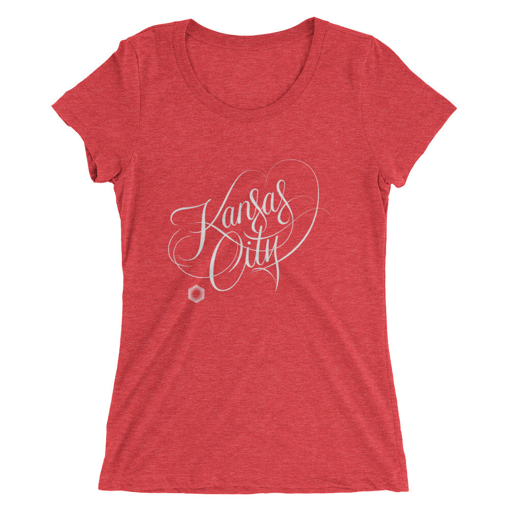 Kansas City Script: Ladies Tri-Blend Short Sleeve T-shirt