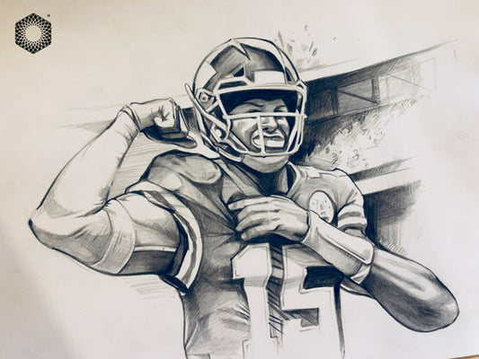CS008: Patrick Mahomes Pencil 1 of 1 (Framed After Purchase)