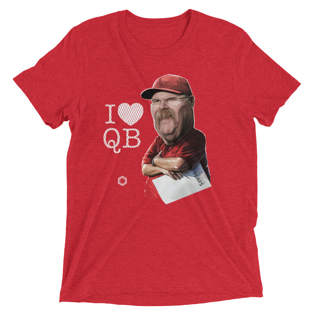 I Heart QB: Limited Edition Mens Tri=Blend Short Sleeve T-Shirt